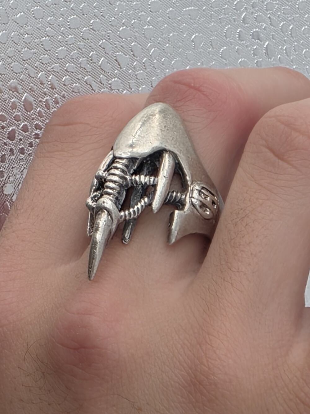 Vintage Sterling Silver 925 Gothic Biker Punk Claw Ring Size 11.5